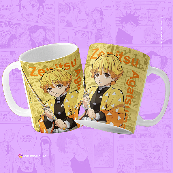 Caneca Zenitsu - Caneca Personalizada anime Demon Slayer 325ml