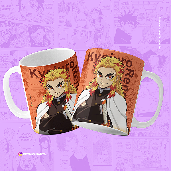 Caneca Rengoku - Caneca Personalizada anime Demon Slayer 325ml