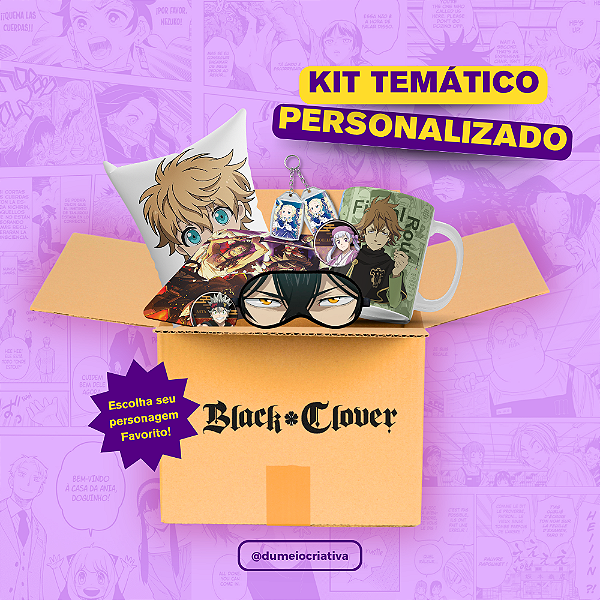 Kit Temático Personalizado - Anime Black Clover – Tamanhos P ao XG