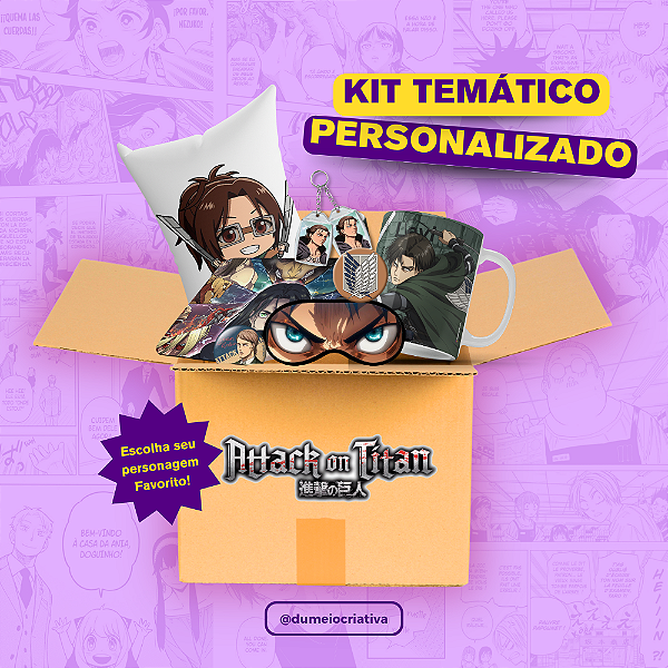 Kit Temático Personalizado - Anime Attack on Titan – Tamanhos P ao XG