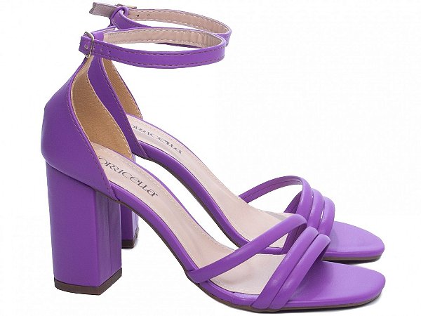 Sandália Feminino de Salto cor roxo
