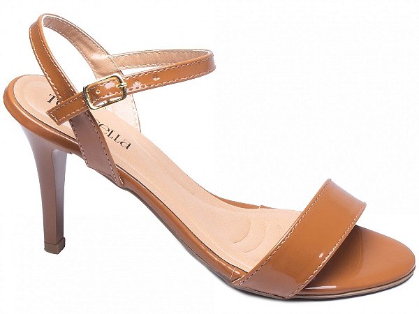 Sandália Feminino Verniz Caramelo