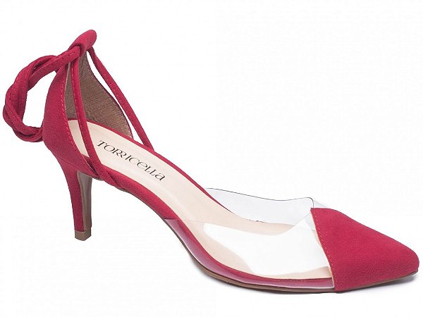 Sapato Feminino Scarpin Salto fino transparente