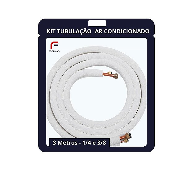 Kit Instalação Tubulação Ar Condicionado 1/4 e 3/8  7000 9000 12000 btus 3metros