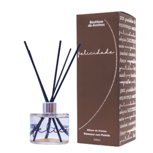 Difusor de Aromas Felicidade - Damasco com Peônia 240ml