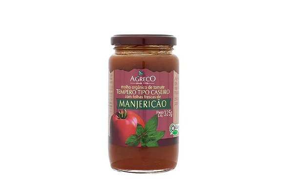 Molho Tomate c/ Manjericão Orgânico Agreco 325g