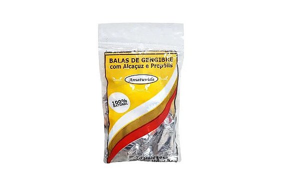 Bala de Gengibre c/ Alcaçuz e Própolis Amatuvida 50g