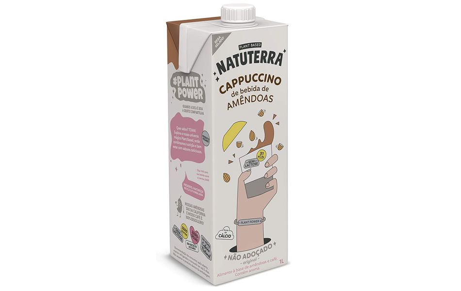 Bebida Amêndoas Cappuccino sem Açúcar Natuterra 1L