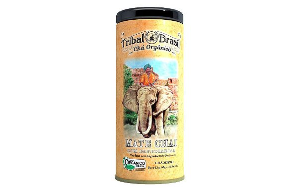 Chá Misto Orgânico Mate Chai c/ Especiarias Lata Tribal 60g