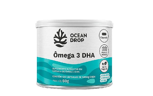 DHA Ômega 3 Ocean Drop 60 Cápsulas de 500mg