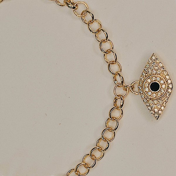 Pulseira com Pingente de Olho Grego e Zircônias