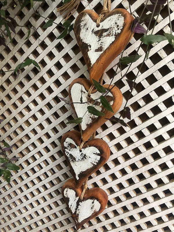 Penca de Coração Rustico Branco