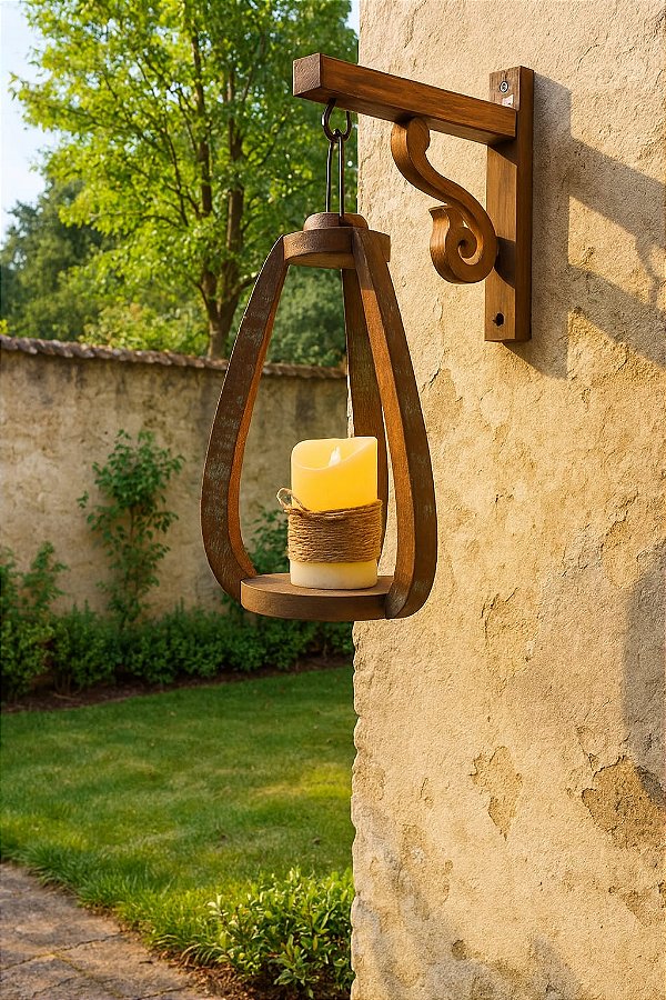 Luminária Arandela de Madeira