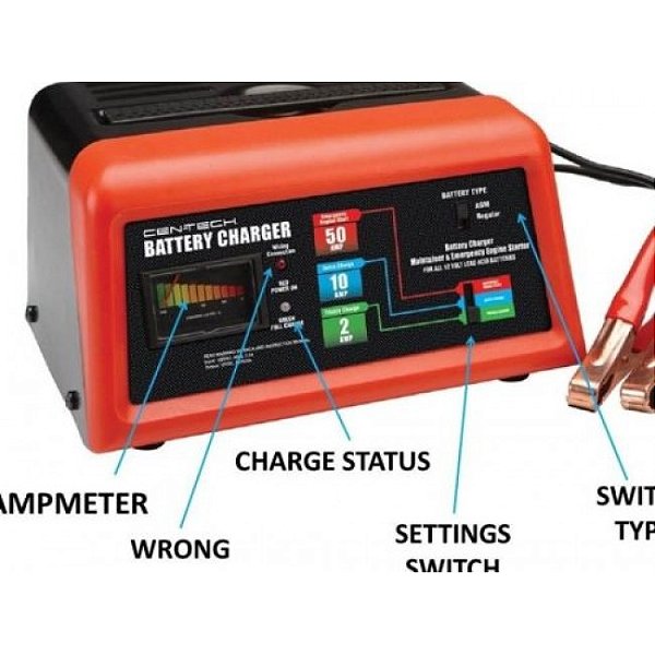 60581 - CARREGADOR DE BATERIA 2/10/50 AMP, PORTÁTIL