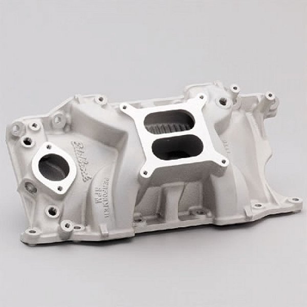 7176 - COLETOR DE ADMISSAO EDELBROCK, DODGE SMALL BLOCK LA 318/340/360, PERFORMER RPM, DUAL PLANE, EM ALUMÍNIO - UNIDADE