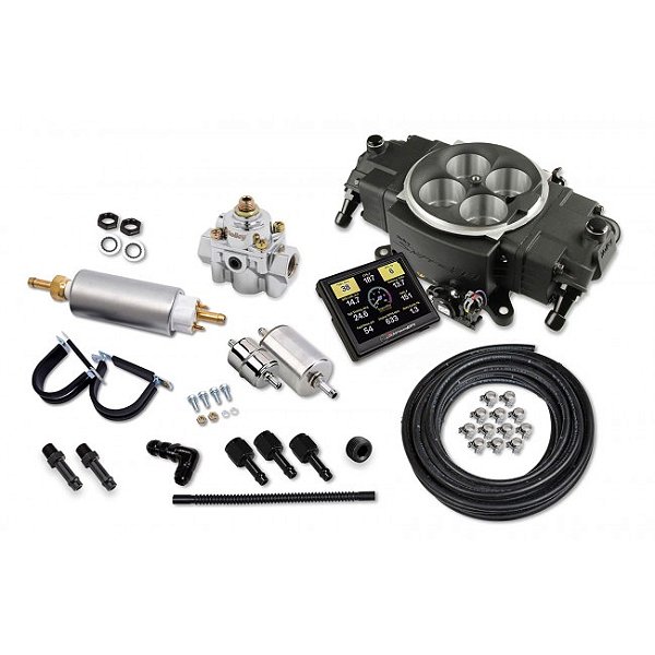 550-871K - EFi SNIPER MASTER KIT HOLLEY,STEALTH, 650 hp C/ CORPO DE BORBOLETAS PRETO, MÓDULO ECU INTEGRADO E DISPLAY COLORIDO