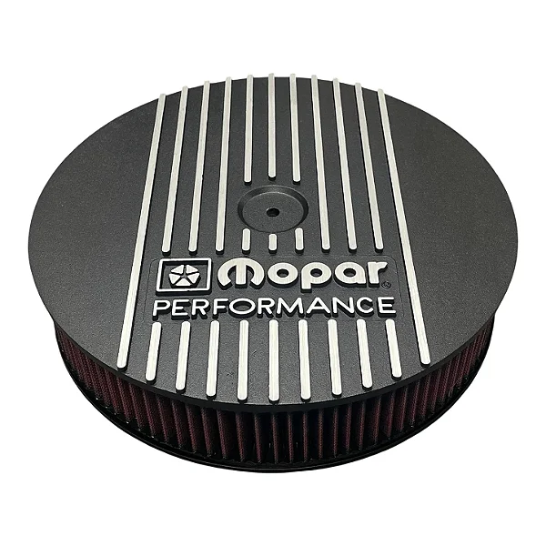 P5249807 - FILTRO DE AR MOPAR, 12 3/4" x 2 3/4", COM LOGO MOPAR PERFORMANCE, EM ALUMINIO, PRETO - UNIDADE