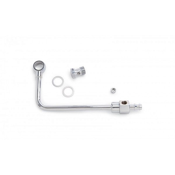 8126 - FUEL LINE PARA QUADRIJET 3/8" EDELBROCK EM AÇO CROMADO - UNIDADE