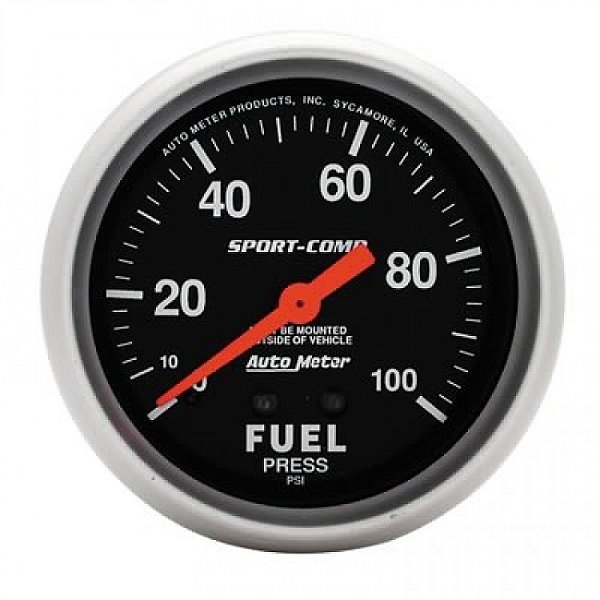 ATM-3311 - RELOGIO DE PRESSÃO DE COMBUSTIVEL AUTOMETER SPORT COMP 0 - 15 PSI 2 1/16