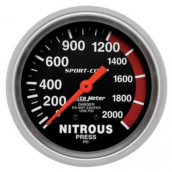 ATM-3428 - RELOGIO MEDIDOR DE PRESSÃO DE NITRO AUTOMETER SPORT COMP - 0 - 2000 PSI - 2 5/8