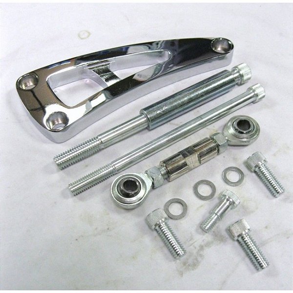 JM9103C - SUPORTE DE ALTERNADOR EM ALUMINIO CROMADO PARA BOMBA LONGA  - BIG BLOCK - KIT - 12 ITENS