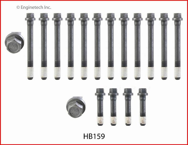 HB159 - JOGO DE PARAFUSOS DE CABEÇOTE ENGINETECH, CHEVROLET BIG BLOCK