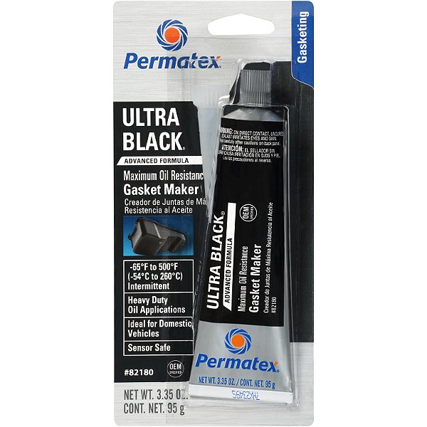 82180 - SILICONE RTV PERMATEX UTRA BLACK PARA JUNTA, RESISTENTE A ÓLEO E ALTA TEMPERATURA - UNIDADE