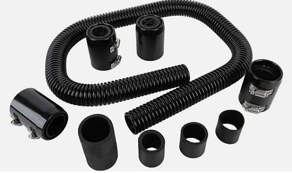 SRQ17BK - MANGUEIRA DE RADIADOR, SUPERIOR E INFERIOR, FLEXIVEL, EM AÇO INOX PRETO, 48", UNIVERSAL