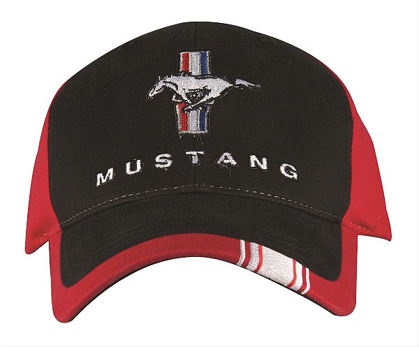 SPJ-75124 - BONE ORIGINAL, LICENCIADO FORD, LOGO TRIBAR MUSTANG, TAMANHO UNICO, VERMELHO/PRETO - UNIDADE