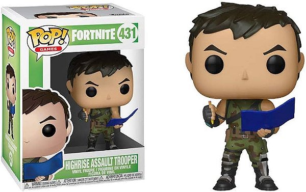 Funko Pop - Games - Fortnite - Highrise Assault Trooper 331(Blister da caixa trincado)