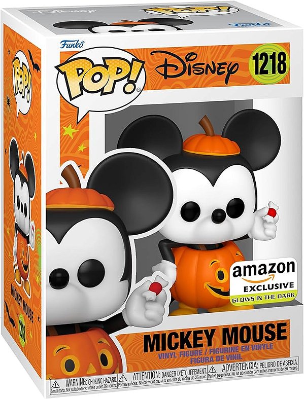 Funko Pop Desenho - Disney: Halloween - Mickey Mouse Glow 1218  (AMAZON)