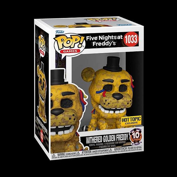 [PRÉ-VENDA] Funko Pop - Five Nights at Freddy's - Withered Golden Freddy 1033 (Hot Topic)