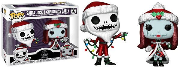 Funko Pop - The Nightmare Before Christmas - 2 Pack Santa Jack & Christmas Sally (Diamond Collection)