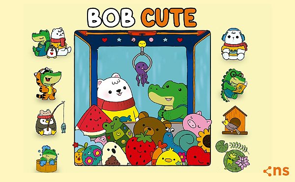 Bob Cute Capa Dura Amarelo - Livro de Colorir com 48 Ilustrações Fofas + Folha de Acetato Para Colorir E Relaxar