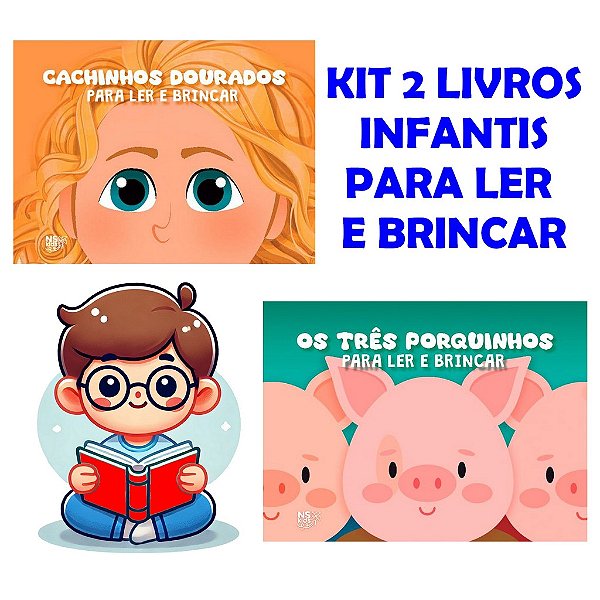 Kit 2 Livros Cachinhos Dourados & Os Três Porquinhos Para Ler E Brincar