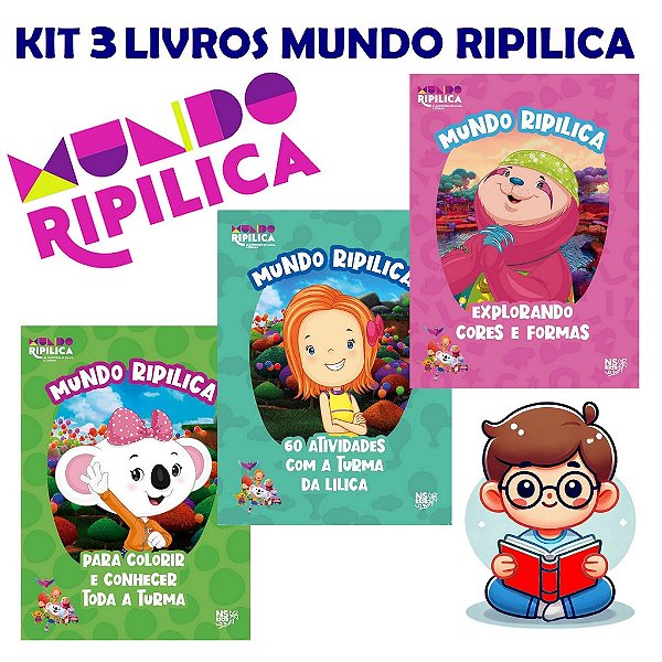 Kit 3 Livros Mundo Ripilica Explorando Cores E Formas 60 Atividades Para Colorir Toda A Turma