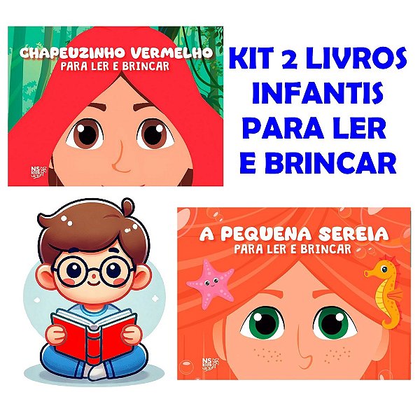 Kit 2 Livros Chapeuzinho Vermelho & A Pequena Sereia Para Ler E Brincar