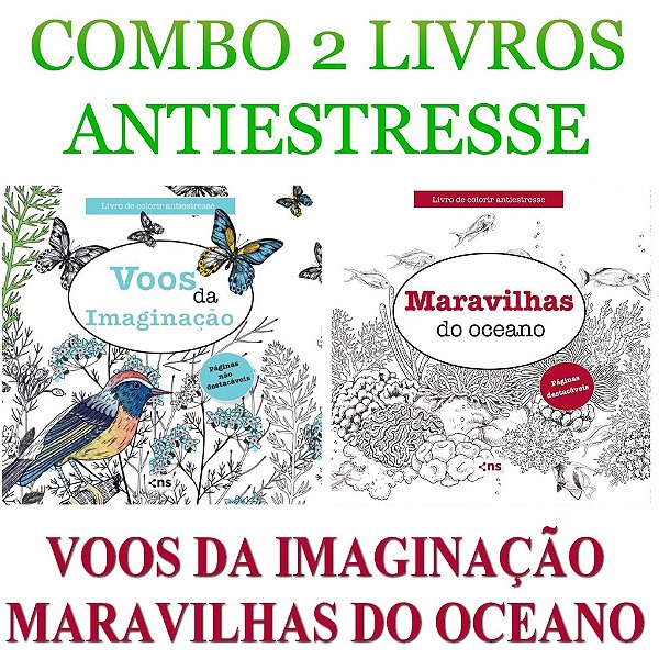 Combo Livros Colorir Maravilhas Do Oceano + Voos da Imaginação