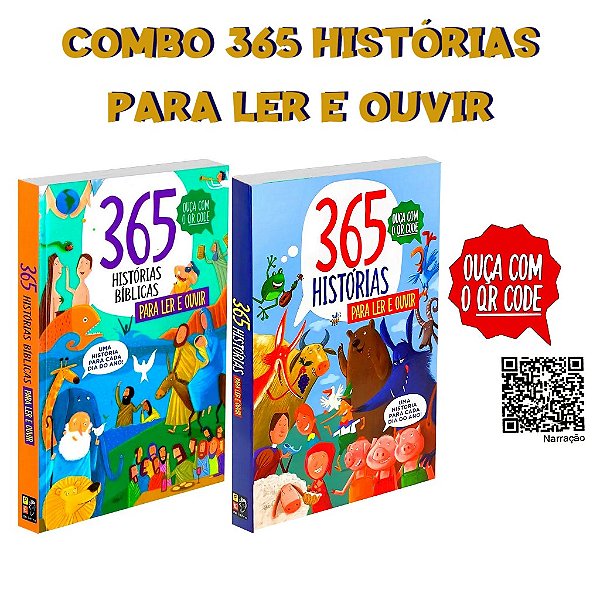 Combo 365 Histórias Para Ler e Ouvir - Contos Bíblicos e Clássicos