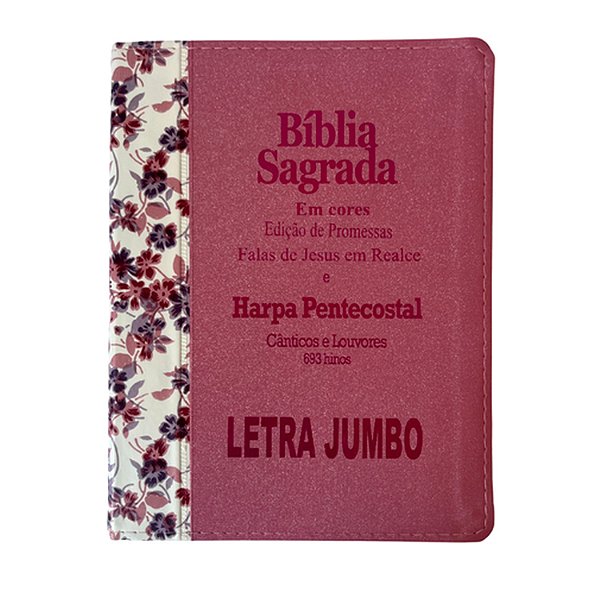 Bíblia Sagrada Lady Rosa Letra Jumbo Cores Cântico 693 Hinos Promessas Falas Jesus Harpa Pentecostal