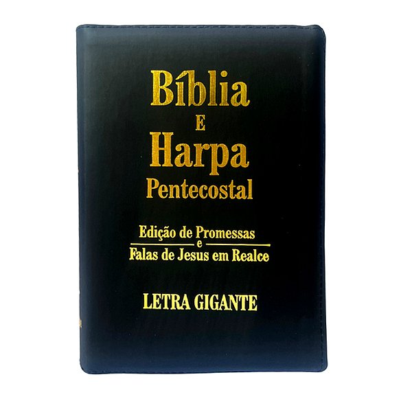 Bíblia e Harpa Pentecostal Com Ziper Letra Gigante Edição de Promessas Falas de Jesus em Realce