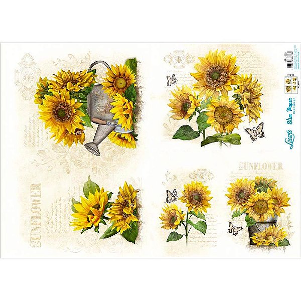 Slim Paper Litoarte - 47,3 x 33,8 cm - Girassol, Borboleta SPL-053