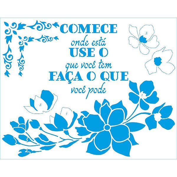 Stencil Litoarte - STR-204 - Comece onde está - 20X25cm