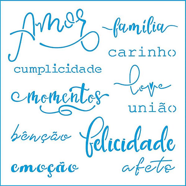 Stencil Litoarte - STXX-181 - Palavras de Otimismo - 20x20cm