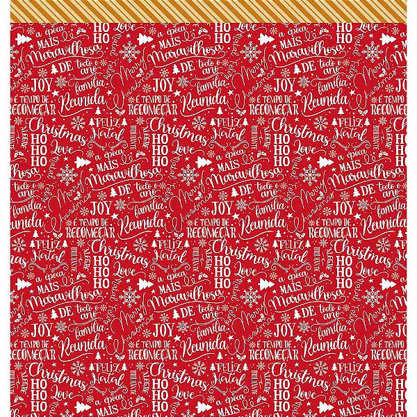 Papel Scrapbook - SDN-150 - Litoarte - Coleção Natal Feliz - 30,5 x 30,5 cm