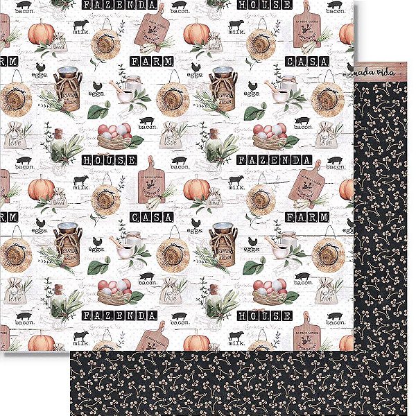 Papel Scrapbook - SD-1226 - Litoarte Coleção Farm House Recortes