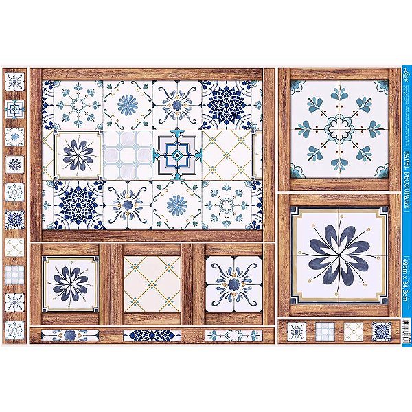 Papel Decupage - PD-1060 - Litoarte - Azulejos - 49x34cm