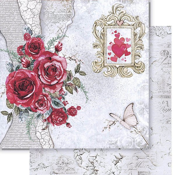 Papel Scrapbook Litoarte Coleção Red Roses - SD-1241