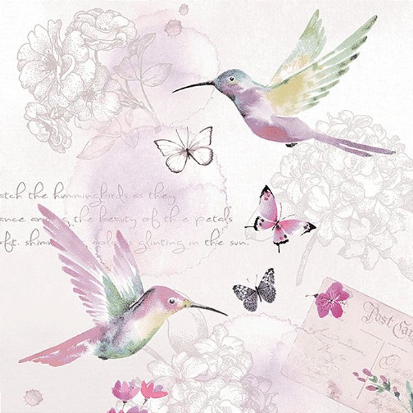 Guardanapo - 13315895 - Pale Hummingbirds - 33x33cm