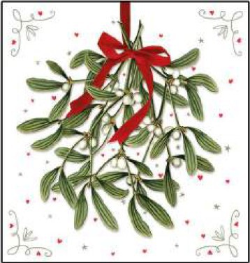 Guardanapo - 33310575 - Mistletoe - 33x33cm